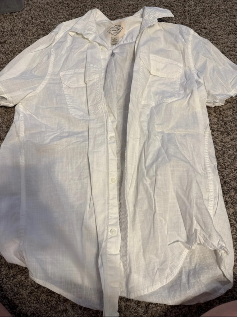 St. John's Bay White Short-Sleeve Button-Down Shirt
